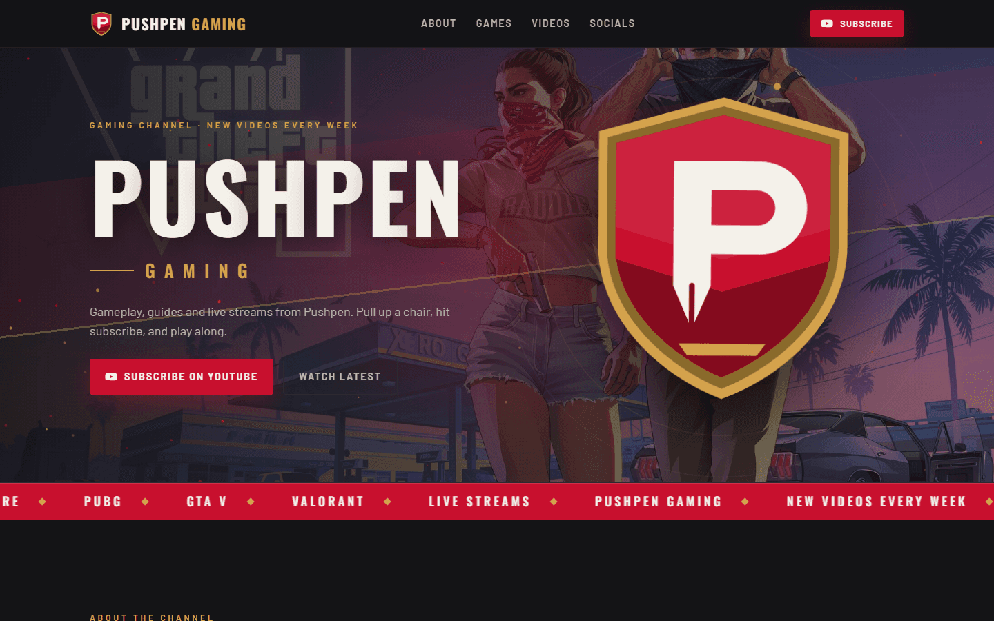 Pushpen Gaming website